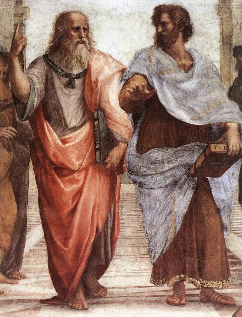 Ausschnitt aus Raffaels Fresko: Die Schule von Athen (1510-1511 n. Chr.)